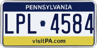 PA license plate LPL4584