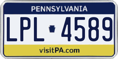PA license plate LPL4589