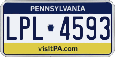 PA license plate LPL4593