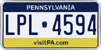 PA license plate LPL4594