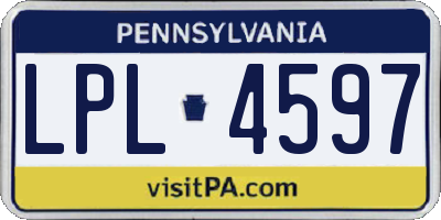 PA license plate LPL4597