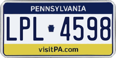 PA license plate LPL4598