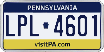 PA license plate LPL4601