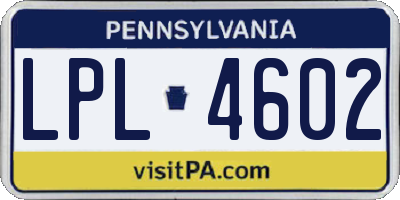 PA license plate LPL4602