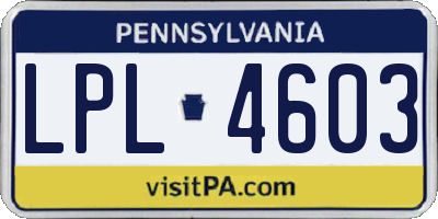 PA license plate LPL4603