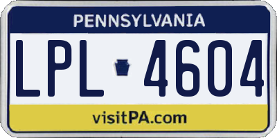 PA license plate LPL4604