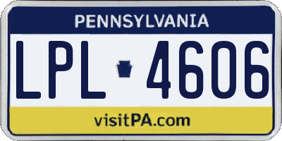 PA license plate LPL4606