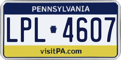 PA license plate LPL4607
