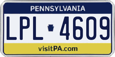 PA license plate LPL4609
