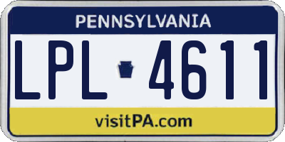 PA license plate LPL4611