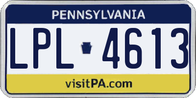 PA license plate LPL4613