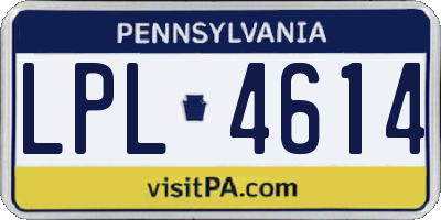 PA license plate LPL4614