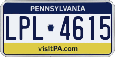 PA license plate LPL4615