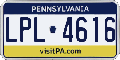PA license plate LPL4616