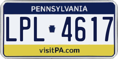 PA license plate LPL4617