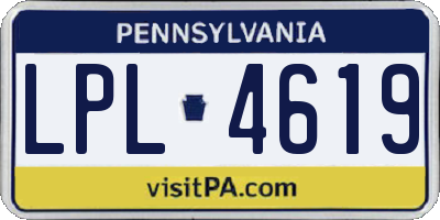PA license plate LPL4619