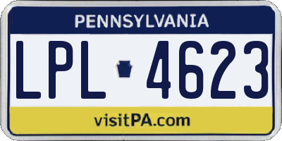 PA license plate LPL4623