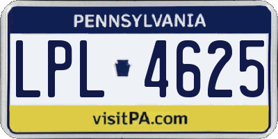 PA license plate LPL4625