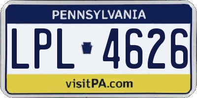 PA license plate LPL4626