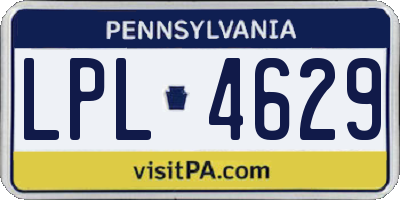 PA license plate LPL4629