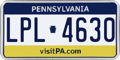 PA license plate LPL4630