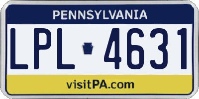 PA license plate LPL4631