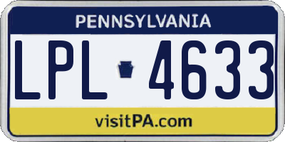 PA license plate LPL4633