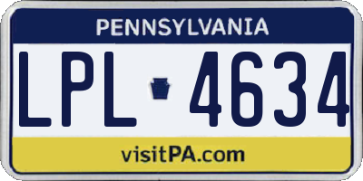 PA license plate LPL4634