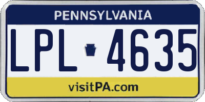 PA license plate LPL4635