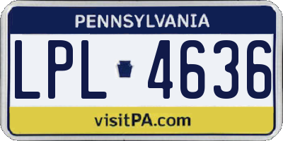 PA license plate LPL4636