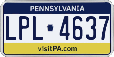 PA license plate LPL4637