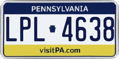 PA license plate LPL4638
