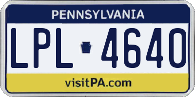 PA license plate LPL4640