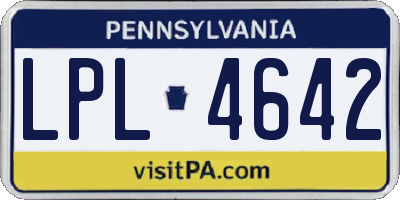 PA license plate LPL4642