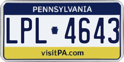 PA license plate LPL4643