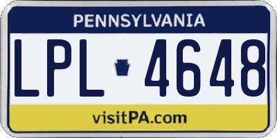 PA license plate LPL4648