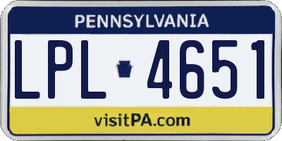 PA license plate LPL4651