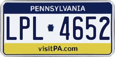 PA license plate LPL4652