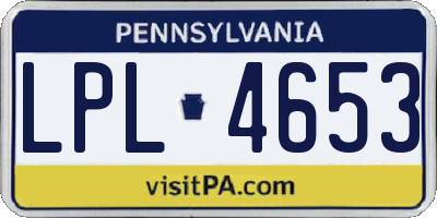 PA license plate LPL4653