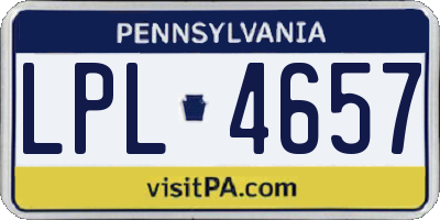 PA license plate LPL4657