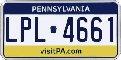 PA license plate LPL4661