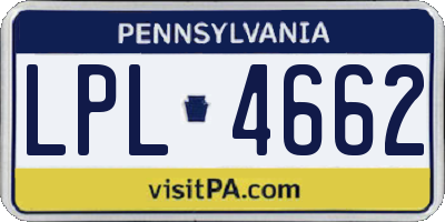 PA license plate LPL4662