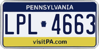 PA license plate LPL4663