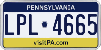 PA license plate LPL4665