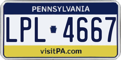 PA license plate LPL4667