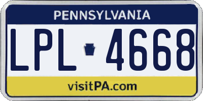 PA license plate LPL4668