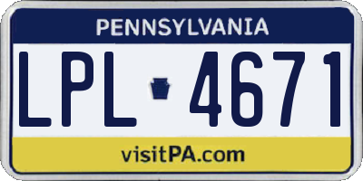 PA license plate LPL4671