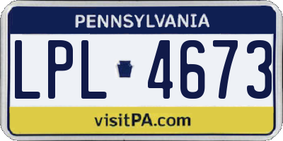 PA license plate LPL4673