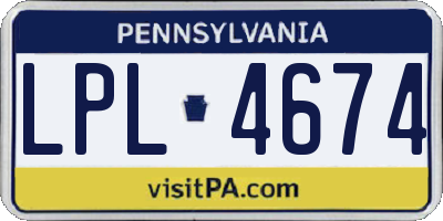 PA license plate LPL4674