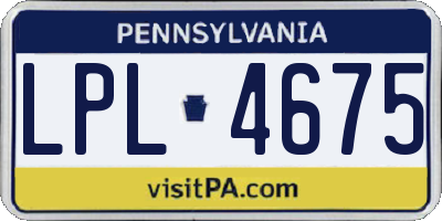 PA license plate LPL4675